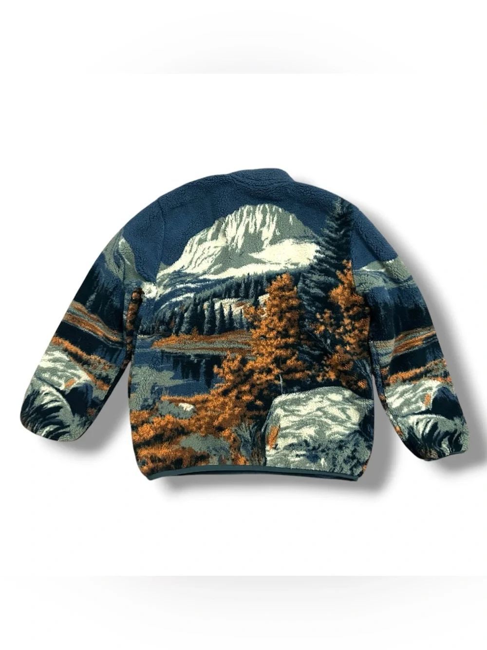 National Park Rocky Mountains Landscape Plush Quarter Zip Jacket Boys Size 10/12